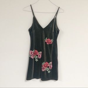 Green Velvet Slip Dress